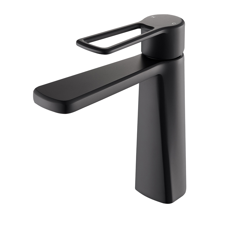 Paula Single Hole Single-Handle Brass Bathroom Faucet in Matte Black