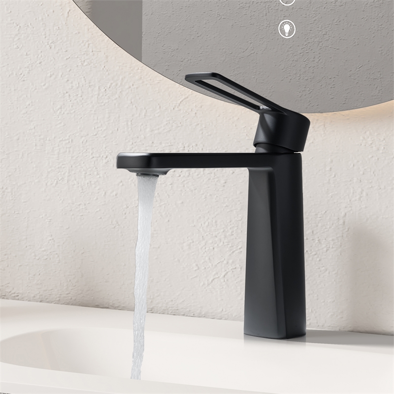 Paula Single Hole Single-Handle Brass Bathroom Faucet in Matte Black