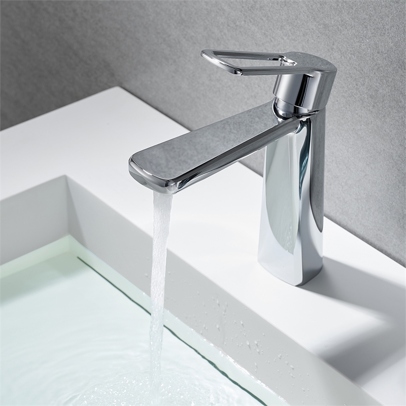 Paula Single Hole Single-Handle Brass Bathroom Faucet in Prolished Chrome