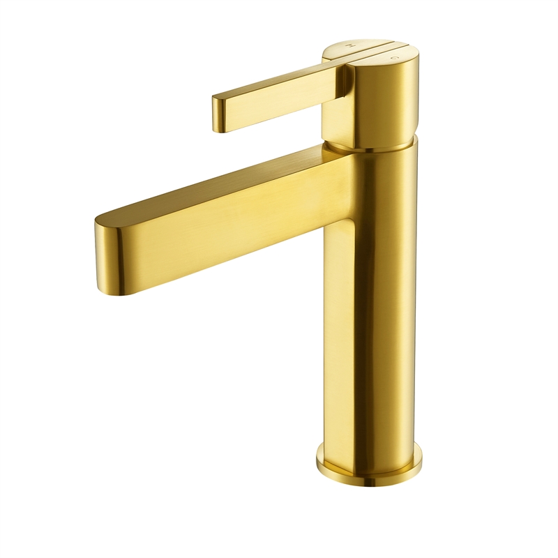Stila Single Hole Single-Handle Brass Bathroom Faucet in Brushed Gold