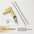 Stila Single Hole Single-Handle Brass Bathroom Faucet in Brushed Gold