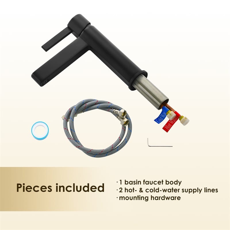Stila Single Hole Single-Handle Brass Bathroom Faucet in Matte Black