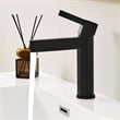 Stila Single Hole Single-Handle Brass Bathroom Faucet in Matte Black