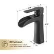 Tatcha Single Hole Single-Handle Brass Waterfall Bathroom Faucet in Matte Black