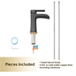 Tatcha Single Hole Single-Handle Brass Waterfall Bathroom Faucet in Matte Black