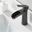 Tatcha Single Hole Single-Handle Brass Waterfall Bathroom Faucet in Matte Black