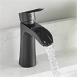 Tatcha Single Hole Single-Handle Brass Waterfall Bathroom Faucet in Matte Black