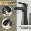 Tatcha Single Hole Single-Handle Brass Waterfall Bathroom Faucet in Matte Black