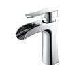 Tatcha Polished Chrome Single Hole Single-Handle Brass Waterfall Bathroom Faucet