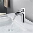 Tatcha Polished Chrome Single Hole Single-Handle Brass Waterfall Bathroom Faucet