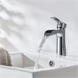 Tatcha Polished Chrome Single Hole Single-Handle Brass Waterfall Bathroom Faucet