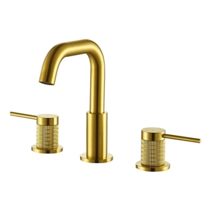 Altair Design Modern 8&quot Widespread 2-Handle Brass Bathroom Faucet in Brushed Gold