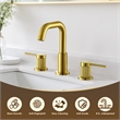 Versace 8. in Widespread 2-Handle Brass Bathroom Faucet in Brushed Gold