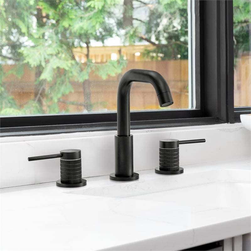 Versace 8. in Widespread 2-Handle Brass Bathroom Faucet in Matte Black
