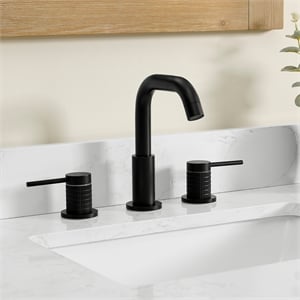 Versace 8. in Widespread 2-Handle Brass Bathroom Faucet in Matte Black