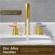 Wishful 8. in Widespread 2-Handle Brass Bathroom Faucet in Brushed Gold