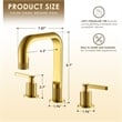 Wishful 8. in Widespread 2-Handle Brass Bathroom Faucet in Brushed Gold