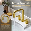 Wishful 8. in Widespread 2-Handle Brass Bathroom Faucet in Brushed Gold