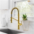 Nette Single-Handle Brass Kitchen Faucet with Pull Down Sprayer in Brushed Gold