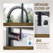 Nette Single-Handle Brass Kitchen Faucet with Pull Down Sprayer in Matte Black