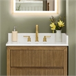Fondis 30 in.W Engineered Stone Vanity Backsplash in Grain White