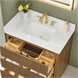 Fondis 36 in.W Engineered Stone Vanity Backsplash in Grain White