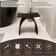 Camille 16.7 in. x 9.1 in. Resin Solid Surface Shower Stool in Matte Black