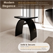 Camille 16.7 in. x 9.1 in. Resin Solid Surface Shower Stool in Matte Black