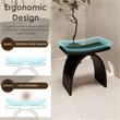 Camille 16.7 in. x 9.1 in. Resin Solid Surface Shower Stool in Matte Black