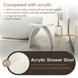 Camille 16.7 in. x 9.1 in. Resin Solid Surface Shower Stool in Matte White