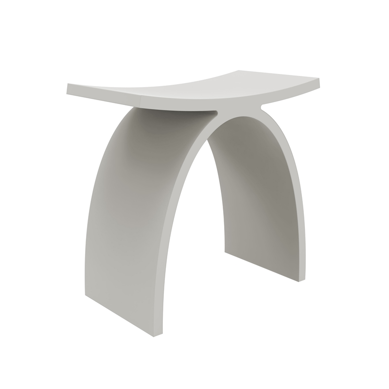 Camille 16.7 in. x 9.1 in. Resin Solid Surface Shower Stool in Matte White