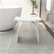 Camille 16.7 in. x 9.1 in. Resin Solid Surface Shower Stool in Matte White