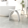 Camille 16.7 in. x 9.1 in. Resin Solid Surface Shower Stool in Matte White