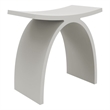 Camille 16.7 in. x 9.1 in. Resin Solid Surface Shower Stool in Matte White