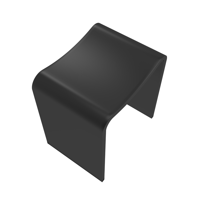 Bevis 15.7 in. x 11.8 in. Resin Solid Surface Shower Stool in Matte Black