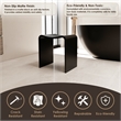 Bevis 15.7 in. x 11.8 in. Resin Solid Surface Shower Stool in Matte Black