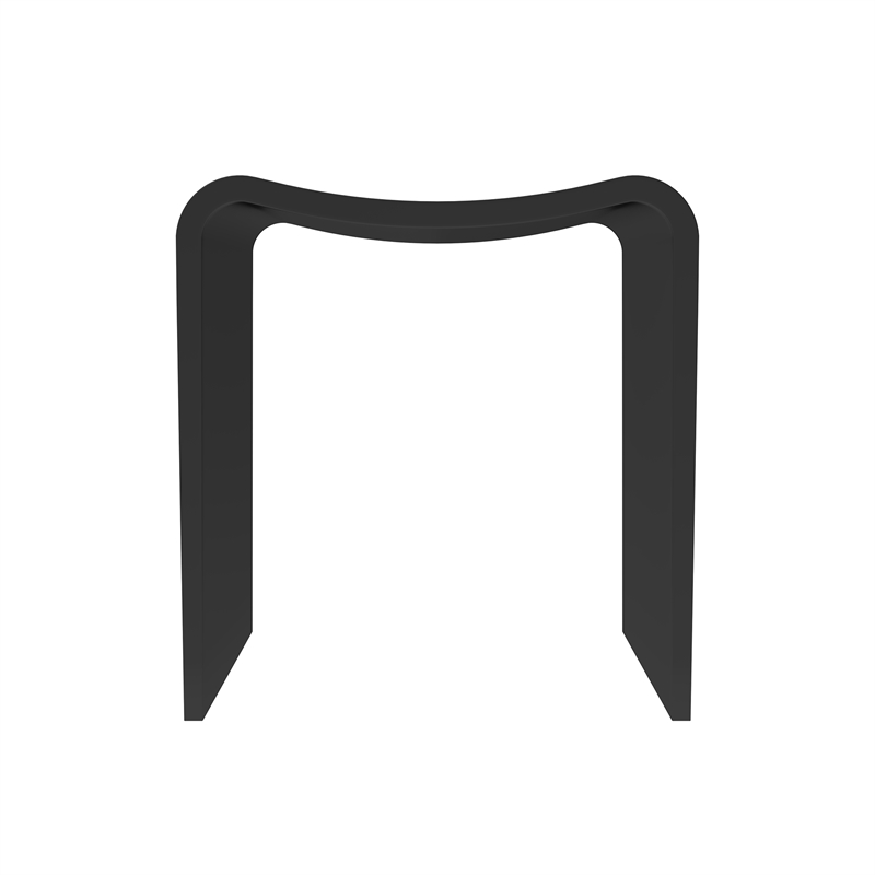 Bevis 15.7 in. x 11.8 in. Resin Solid Surface Shower Stool in Matte Black