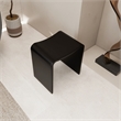 Bevis 15.7 in. x 11.8 in. Resin Solid Surface Shower Stool in Matte Black