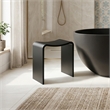 Bevis 15.7 in. x 11.8 in. Resin Solid Surface Shower Stool in Matte Black
