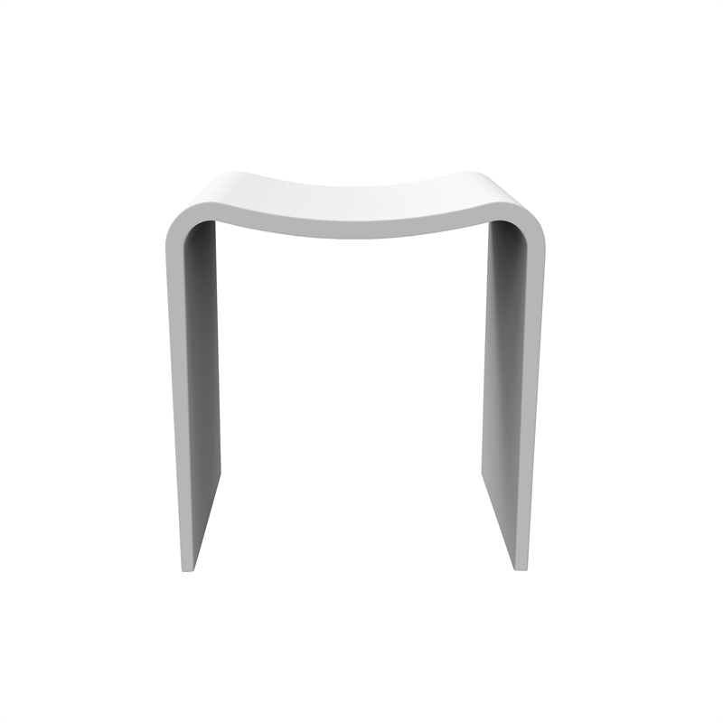 Bevis 15.7 in. x 11.8 in. Resin Solid Surface Shower Stool in Matte White