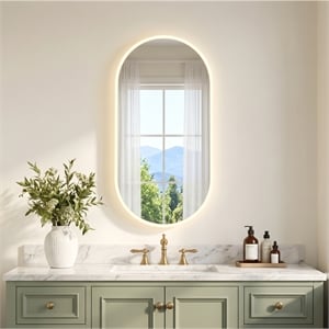 Vapour 18&quot Aluminum Frameless Surface-Mount LED Bathroom Mirror Medicine Cabinet