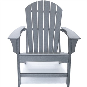 hampton gray poly outdoor patio adirondack chair made with recycled plastic