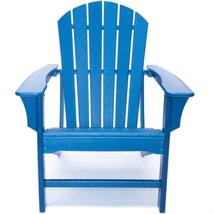 hampton navy poly outdoor patio adirondack chair made with recycled plastic