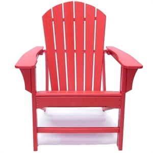 hampton red poly outdoor patio adirondack chair
