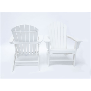 hampton white poly outdoor patio adirondack chair (2 pack)