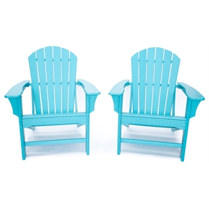hampton aruba blue outdoor patio adirondack chair (2 pack)