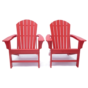 hampton red outdoor patio adirondack chair (2 pack)