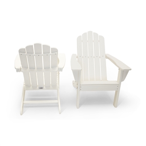 marina white poly outdoor patio adirondack chair  (2 pack)