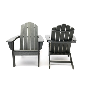 marina gray poly outdoor patio adirondack chair (2 pack)