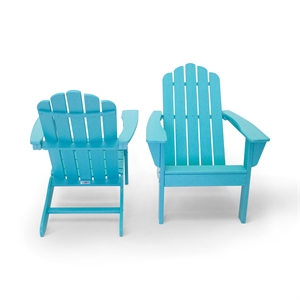 marina aruba blue poly outdoor patio adirondack chair (2 pack)